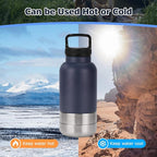 Dog Water Bottle, 3 in 1 Portable Insulated Pet Travel Water Bottle with 2 Detachable Water Bowl, Stainless Steel Travel Water Bottles for Dogs, 6-12H Insulation Dogs Travels Food and Water Container