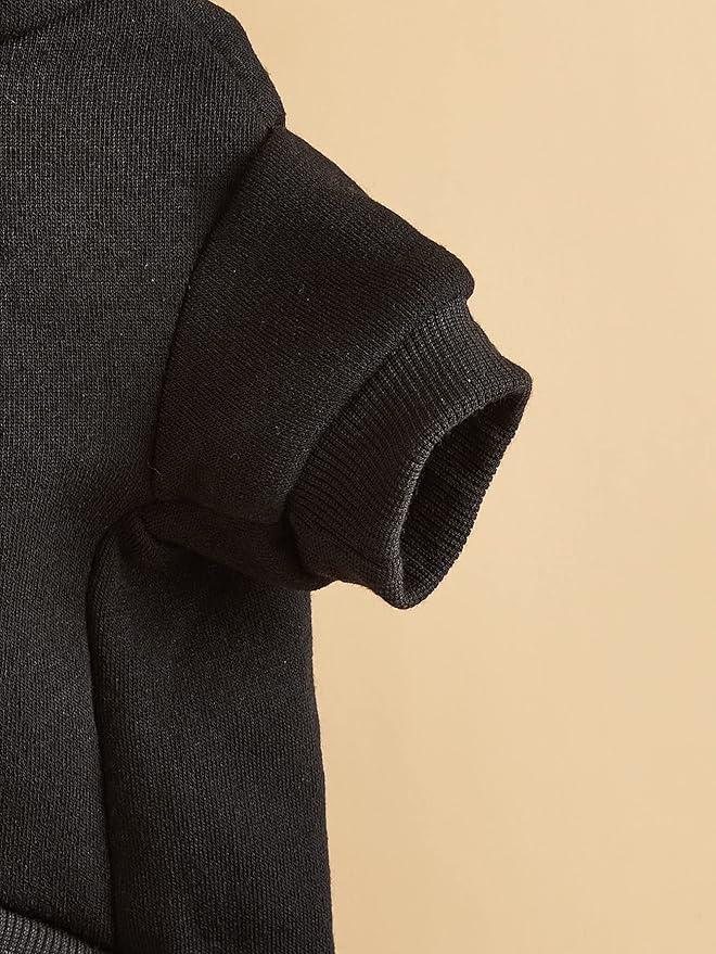 QWINEE Basic Dog Hoodie Sweatshirt Puppy Sweater Warm Cat Costumes Pet Clothes for Chihuahua Puppy Kitten Small Medium Dogs Black Large