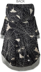 Rocky – The Orginal Lightweight Hooded TEE 100% Organic Cotton Dog Hoodie Pet Coat Sweater for Small, Medium, Large Dogs, Batty Black, X-Large