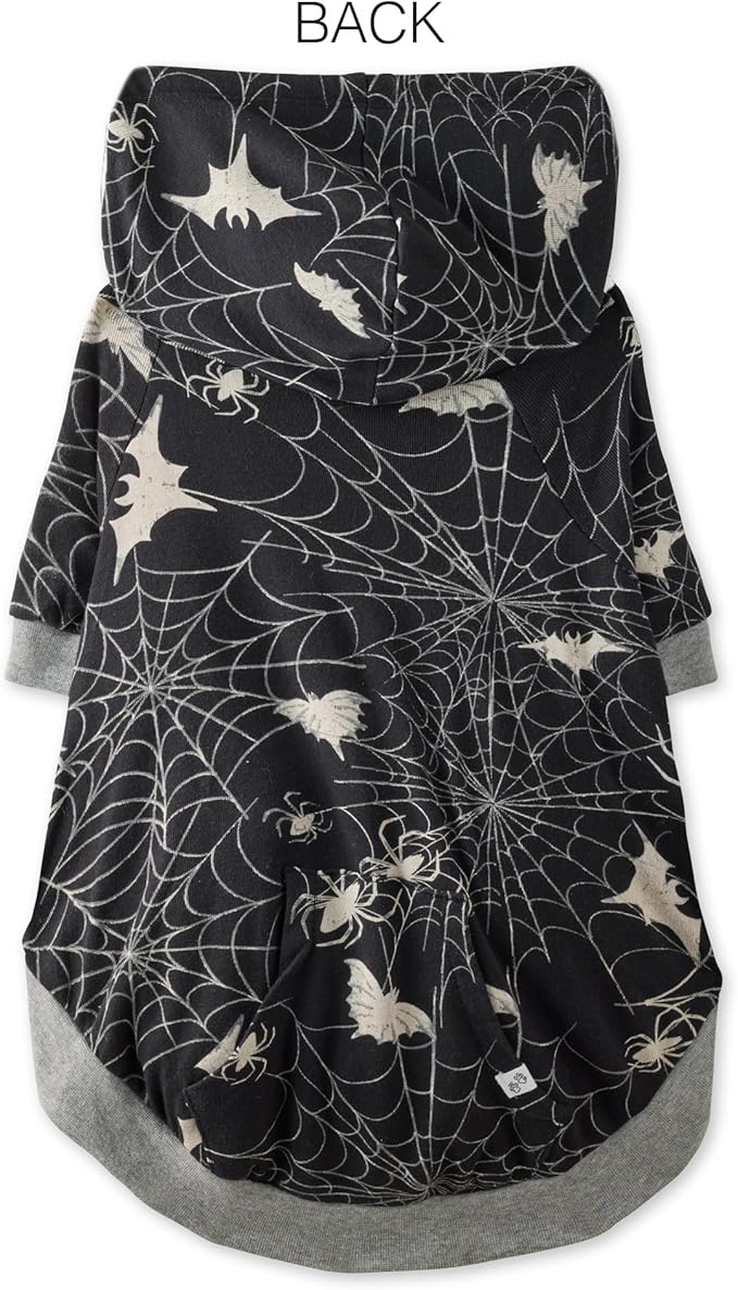 Rocky – The Orginal Lightweight Hooded TEE 100% Organic Cotton Dog Hoodie Pet Coat Sweater for Small, Medium, Large Dogs, Batty Black, Medium