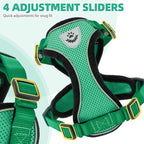 PUPTECK Cat Harness and Leash Set Escape Proof Reflective Cat Walking Harness Adjustable Soft Breathable Mesh Vest for Small Pets, Dark Green, S