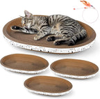 3 Pack Extra Large Oval Cat Scratcher Bed Scratch Pad Board Lounge Couch Cats Bowl Shaped Scratching Post Nest for Cats Grinding Claw Cat Scratcher Cardboard Furniture Protector 22.4" x 16.5" x 2.36"