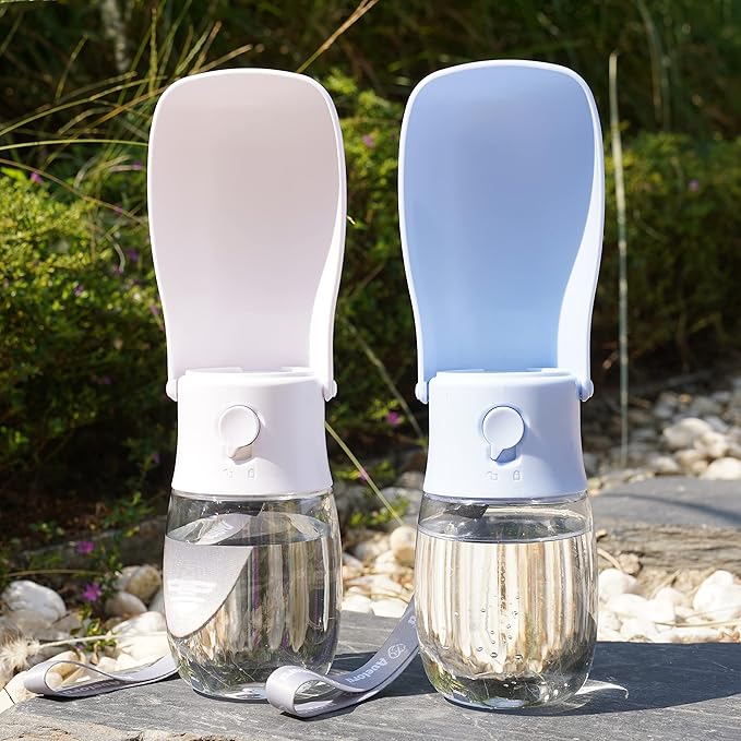 Foldable Dog Water Bottle,Portable Water Dispenser,Outdoor Pet Water Bottle for Dog,Cat,Puppy,Walking,Hiking,Travel.Dishwasher Safe,Puppy Accessories,10oz