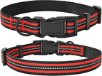 Mile High Life Reflective Dog Collar | Nylon Pet Collars wiith Buckle | Light Weight Puppy Collars | Red Dog Collars for Small Dogs (Red, S)