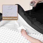 EHEYCIGA Orthopedic Dog Beds for Large Dogs, Waterproof Memory Foam Large Dog Bed with Sides, Non-Slip Bottom and Egg-Crate Foam Pet Couch Bed with Washable Removable Cover, Black