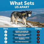 Omega 3 Fish Oil for Dogs - Dog Allergy Chews - Itch Relief & Skin and Coat Supplement with Salmon Oil - Hot Spots Treatment - Allergy & Anti Shedding Support - EPA & DHA Fatty Acids - 120 Treats