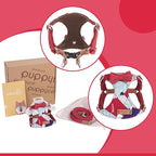 Puppytie No Pull Dog Harness with Multifunction Dog Leash,Soft Adjustable No Choke Escape Proof Pet Harness Vest for Medium Dogs,Suede Bow red,M