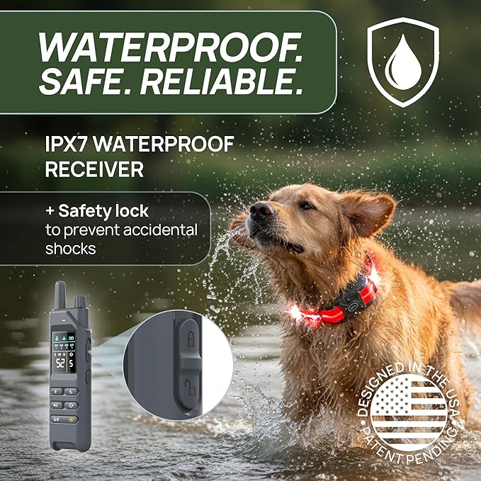 2-in-1 Dog Shock Collar with Remote & 360° LED Safety Lights – 4200FT Range Dog Training Collar, IPX7 Waterproof, 4 Training Modes, Rechargeable E-Collar for Small Medium & Large Dogs (10-120lbs)