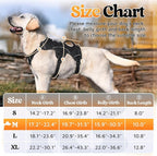 rabbitgoo Escape Proof Dog Harness, Soft Padded Full Body Pet Harness, Reflective Adjustable No Pull Vest with Lift Handle and Leash Clip for Large Dogs Walking Hiking Training, M, Black