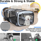 2-in-1 Dog Playpen, 46.5'' Pop Up Cat Puppy Pet Playpens Indoor/Outdoor Cats Enclosed, Cat Dog Tent Crate Cage Kennel, Portable Playpen for Kitten, Small Animals Play Pen(No Divider, Unified Space)