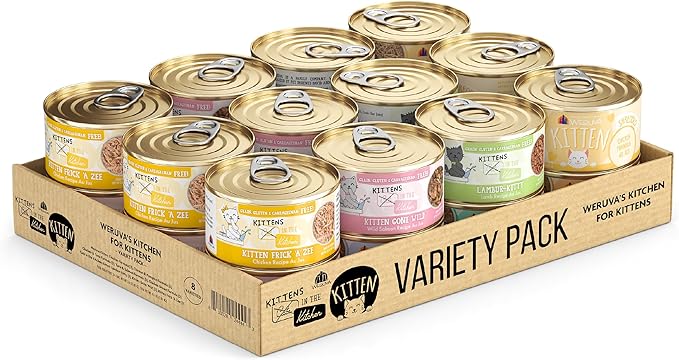 Weruva Cats in The Kitchen Kitten, Kitchen for Kittens Variety Pack, 3oz Can (Pack of 24)