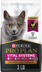 Purina Pro Plan Vital Systems Chicken and Egg Formula 4-in-1 Adult Dry Cat Food - 3 lb. Bag