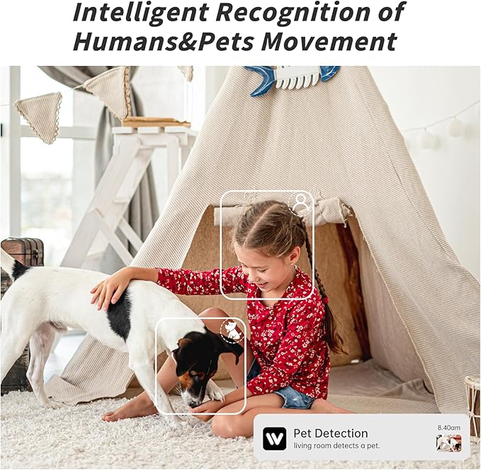 Indoor Camera 5G&2.4G WiFi Cameras for Home Security Instant 911 Alert, 360° Pan/Tilt Baby Monitor/Dog/Pet Camera AI Motion Detection Night Vision, Speaker, US Cloud Storage (1-Pack)