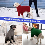 ASENKU Extra-Large Dog Sweater, Dog Sweaters for Extra Large Dogs, Pet Sweatshirt Apparel Turtleneck Pullover Winter for Doberman, Great Dane (Red, 3XL)
