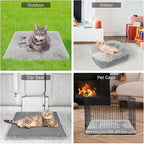 SCENEREAL Self Warming Cat Bed, Heated Cat Bed Mat for Cats Small Dogs, 2 in 1 Soft Plush, Washable Pet Pad for Indoor Outdoor Kitten Puppy