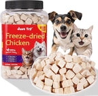 Just Try 7.05 oz Freeze Dried Chicken Cat & Dog Treats Food Topper Raw Single Ingredient High Protein Grain Free Healthy Dog Training Treats