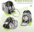 Expandable Cat Backpack,Cat Bubble Backpack Carrier for Carrying Cats, Pets and Small Dogs,Airline-Approved,Designed for Travel, Hiking, Walking,Car （Black