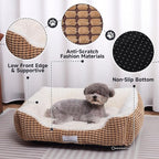 Dog Beds for Medium Large Dogs, Fluffy Cat Beds for Indoor Cats, Calming Pet Bed for Puppy and Kitty, Extra Soft & Machine Washable with Anti-Slip Bottom, Coffee, 25inches