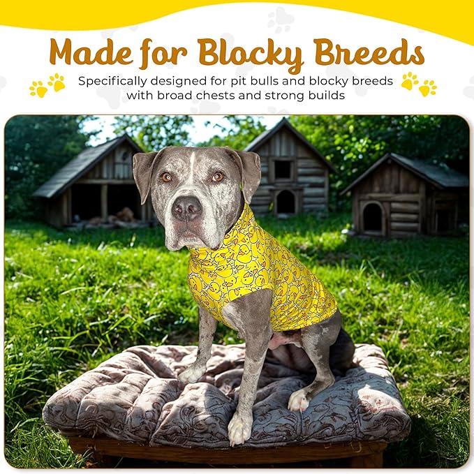 Tooth & Honey Dog Vest Shirt – Lightweight Sleeveless Summer Clothing for Pitbulls Large Breeds, Soft Anxiety Shirt, Breathable Sun Protection Pet Clothing