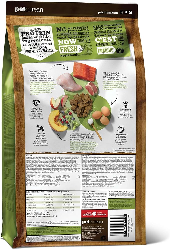 Now Fresh Grain-Free Small Breed Senior Dry Dog Food with Turkey, Salmon & Duck, Premium Kibble Made with Real Meat & Fish, Chicken-Free, Added Glucosamine & Chondroitin for Healthy Joints, 12 lb Bag