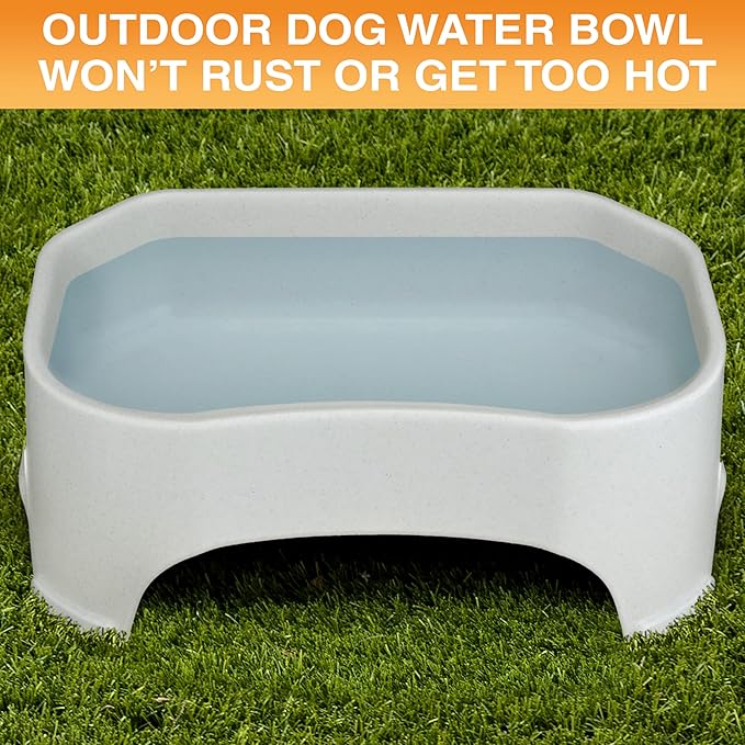 Neater Pet Brands Extra Large Water Bowl for Dogs, Outdoor Dog Water Bowl (2.25 Gallon Extra-Large Capacity), Big Trough Style Food Dish for Indoors or Outside, No Spill Large Dog Bowls, Vanilla Bean