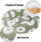 Calming Dog Bed, Dog Beds Fits up to 15 lbs Pets, Fluffy Donut Dog & Cat Bed Washable, Round Anti Anxiety Dog Bed, Small Dog Bed with Non-Slip Bottom (White, 20" x 20")