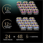 Sheba Perfect Portions Wet Cat Food Pate with Sustainable Salmon and Tender Whitefish & Tuna Entree Variety Pack, 2.6 oz. Twin-Pack Trays (12 Count, 24 Servings) (Pack of 2)