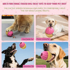 Interactive Dog Toys, Frozen Treat Dispensing for Aggressive Chewers, Indestructible Nylon Chew Toy, Slow Puzzle Feeder for Healthy Eating, for Small Medium Large Breed to Keep Them Busy, Pink