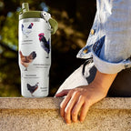 30oz Chicken Tumbler with Handle and Straw, Stainless Steel Vacuum Insulated Coffee Tumbler, Travel Mug Water Bottle, chicken Stuff Accessories Decor, chicken Gifts for Women