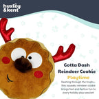 Huxley & Kent Funny Dog Toy w/Squeaker – Holiday Power Plush Squeaky Dog Toys for Small, Medium & Large Dogs – Soft Stuffed Animal for Indoor Play & Fetch - Gotta Dash Reindeer Cookie, Large
