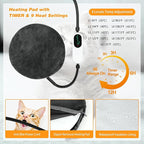 FHTONGE Heated Cat Bed Indoor with Timer and Temp Adjustment, Washable Self Warming Cat Bed Donut with Overheat Protection for Winter, Snuggle Round Cat Bed Cuddler with Electric Heating Pad