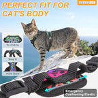 BEAUTYZOO Cat Harness and Leash Escape Proof for Walking[MAX Safety Upgrade]- Neck Release Adjustable Harness for Cats Puppy,Soft Comfortable Lightweight & Reflective Travel Kitten Harness for Outdoor