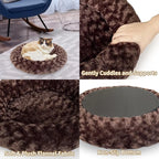 Heated Cat Beds for Indoor Cats Warming Cat Beds Super Soft Machine Washable Thermo Kitty Electric Heating Bed 19 Inches Round