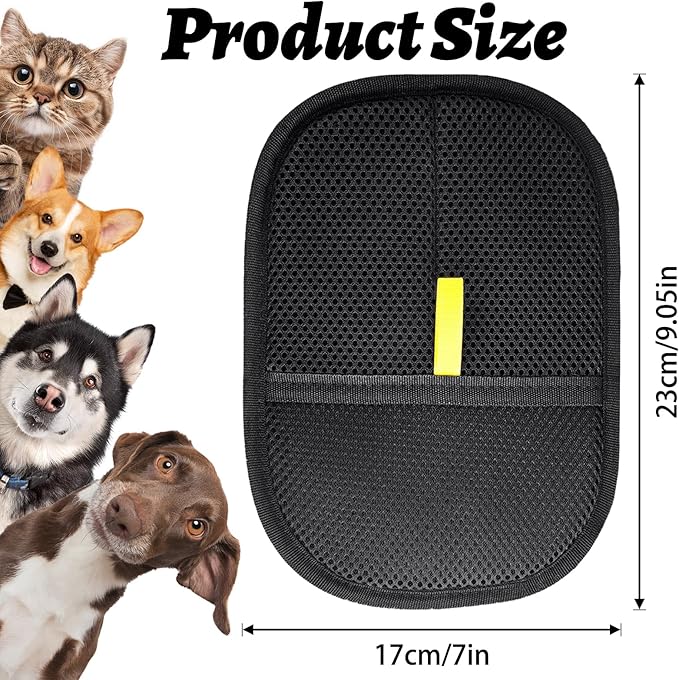 2 Pack Pet Hair Removal Glove for Dogs & Cats, Electrostatic Pet Hair Remover for Laundry, Carpet, Furniture, Car, Bedding, Easy Cleaning & Grooming Tool