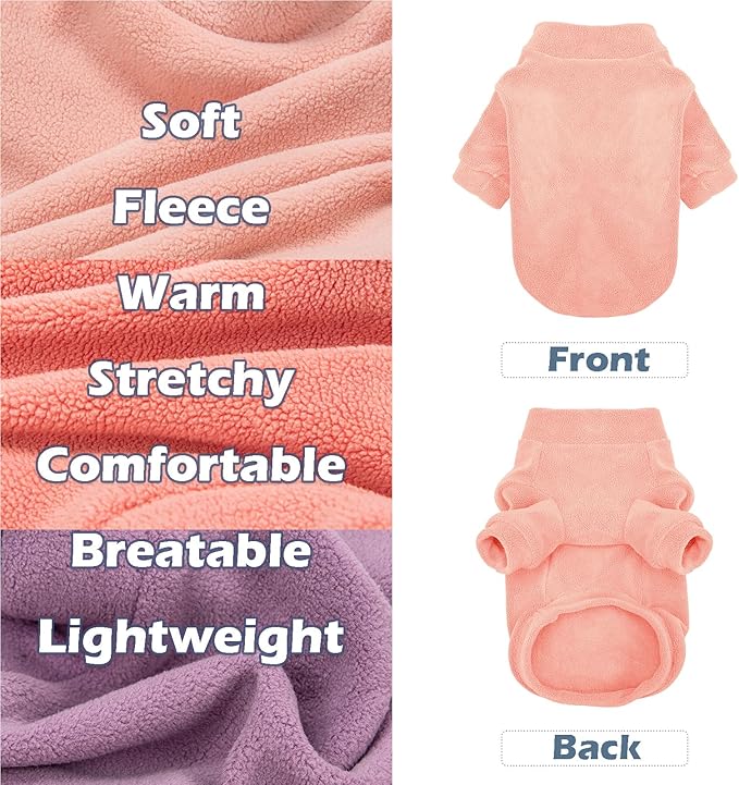 Dog Sweater, 3 Pack Dog Sweaters for Small Dogs Girl Boy, Ultra Soft Warm Puppy Clothes Dog Coat for Winter (Rose+Lt Pink+Lt Purple, Small)