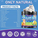 Flea and Tick Prevention for Cats - Cat Flea Treatment with Skin & Coat Support, 500 Crunchy & Creamy Chews, Oral Natural Flea Chewables for Gut & Immunity Support for All Breeds & Ages Chicken Flavor