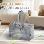 ‌Petsfit Airline Approved Pet Carrier for Small Cats, 16.5x8.6x11 TSA Approved Carrier, with Removable Dual-Sided Padding (2-Way Placement) - Fits Under Most Airplane Seats, Escape Proof (Gray)