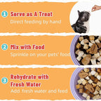Just Try 16OZ Freeze-Dried Dog Teats Mix for Dogs & Cats - Chicken, Duck, Salmon, Cod, Liver & Heart - Grain-Free, Training & Treats