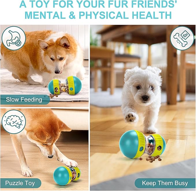 Dog Treat Toy, Interactive Treat Dispensing Dog Toys, Adjustable and Durable Dog Puzzle Toy for Small/Medium/Large Breed Dogs to Keep Them Busy (Green)