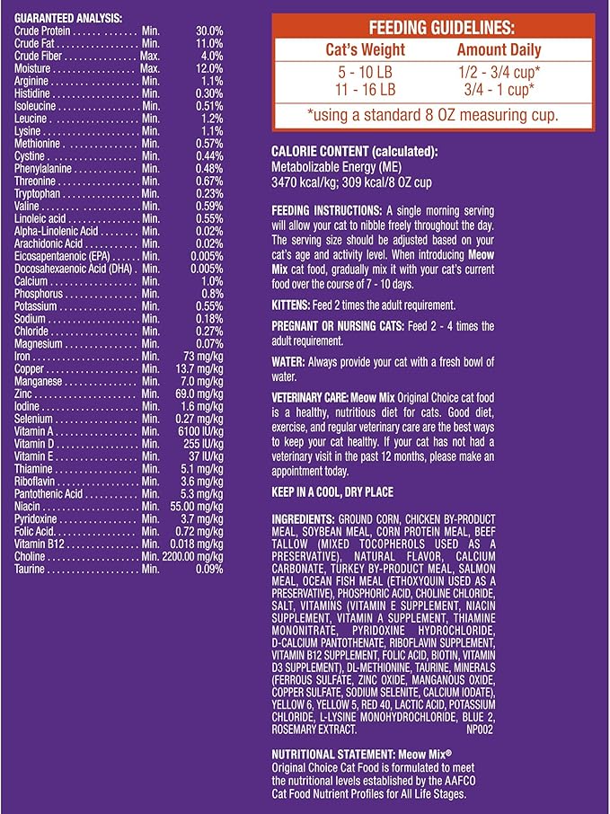 Meow Mix Original Choice Dry Cat Food, 22 Pound Bag