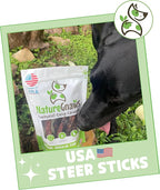 Nature Gnaws USA Steer Sticks for Dogs 5-7" (8oz) - Mixed Thickness - Long Lasting for Aggressive Chewers and Large Dogs - Natural Beef Bully Dog Chew Bones