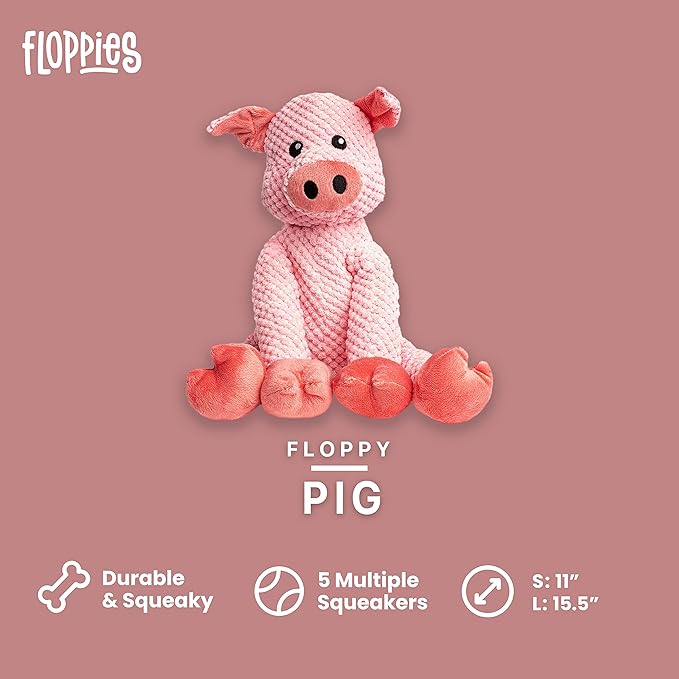 fabdog, inc. Floppy Pig Dog Toys (Small), Large Breeds