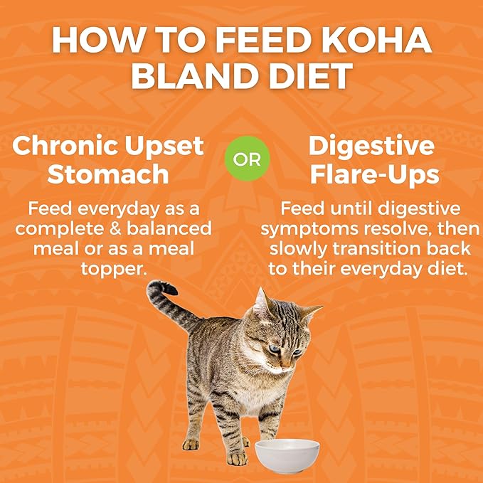 KOHA Pet Limited Ingredient Bland Diet for Cats, Chicken and White Rice Recipe Sensitive Stomach Wet Cat Food, Gentle Formula Easy to Digest Bland Diet Cat Food, 2.8 oz Pack of 12