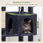 Globlazer Sturdy Cat Tree, 68-inch Large Cat Tower for Indoor Adult Cats 20 lbs Heavy Duty Cat Tree for Big Cats with Extra Large Platform, 5 Scratching Post, S68, Dark Grey