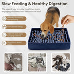 Snuffle Mat for Dogs, Dog Puzzle Mat, Interactive Dog Toys for Enrichment,Sniff Mats with Non-Slip Backing,Suitable for Breeds and Sizes of Dogs (Navy, 17" X 15")