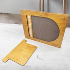 Cat Scratching Board, Easel-Shaped Corrugate Cat Scratcher for Indoor Cats, Cat Scratch Pad with Premium Scratch Textures Design, Cardboard Cat Scratcher with Double-Sided Usability (Semicircle)