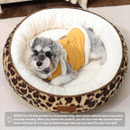 Cat Bed, 23In Dog Beds for Small Dogs, Calming Cat & Dog Beds for Indoor Pets, Pet Beds Comfortable Donut Round Ultra Soft (Leopard, Medium 23in)