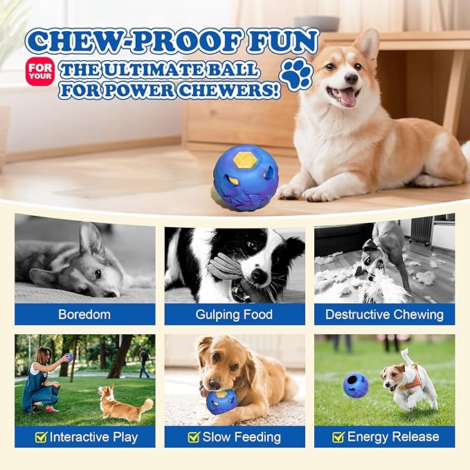 5-in-1 Dog Toy, Frozen Dog Treats to Keep Dogs Busy, Interactive Treat Dispensing Dog Toy Puzzle, Interactive Chew Toys for Puppy Small Medium Dog, Power Chewer, Durable Rubber-Easy to Clean (Small)