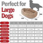Majestic Pet 40 Inch Suede Calming Dog Bed Washable 40x29x9 (Inch) – Cozy Soft Round Donut Dog Bed with Spine Support for Dogs to Rest Their Head - Pet Bed Large – Stone (2025)