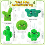 MALLMALL6 Catnip Toys for Cat - 5Pcs Cactus Prickly Plants Catmint Interactive Kitten Toy for Indoor Cats, Cute Soft Green Pet Supplies for Kitty Lover Gifts, Kitten Teething Chew Presents Set